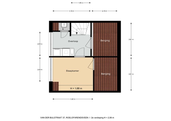 Floorplan - Van der Bijlstraat 37, 2371 VP Roelofarendsveen